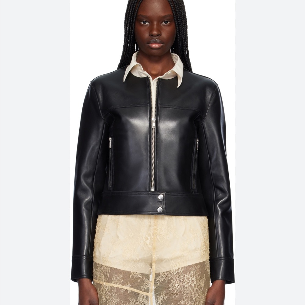 Stand Studio 40EU Women's Black Classic paneled Leather moto style Jacket NWT!